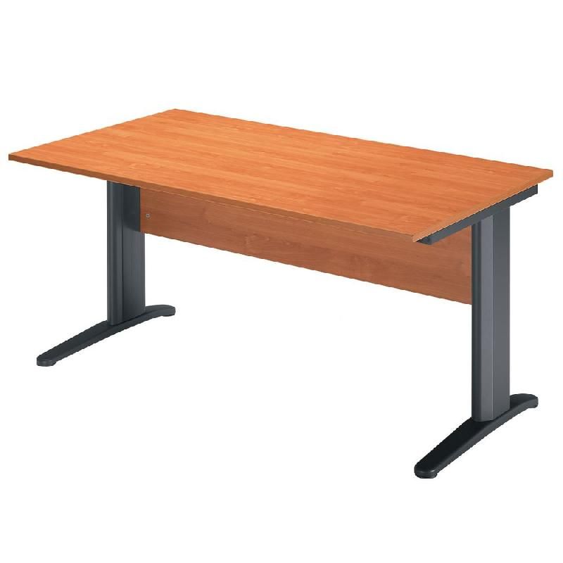 BUREAU DROIT PRONTO MÉTAL - L.140 X P.80 CM - PLATEAU AULNE - PIEDS L ANTHRACITE