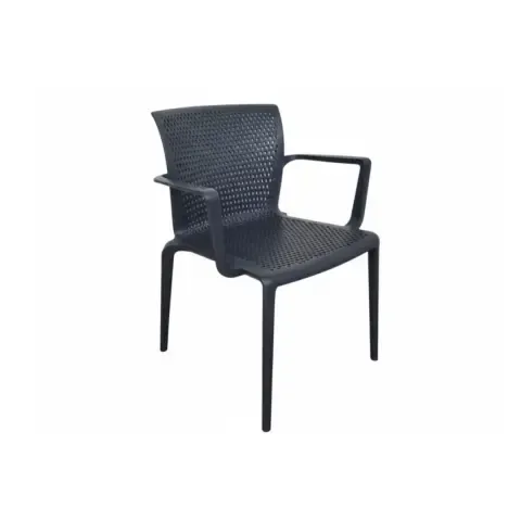 CHAISE EMPILABLE DOCKER DISQUE GRIS FONCÉ - RECONDITIONNÉ