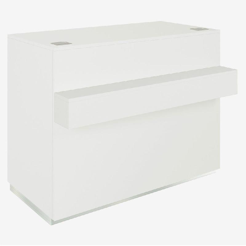 Comptoir Cage blanc mat repose sac blanc 1 tiroir 2 tablettes 120x60/76x93cm_0