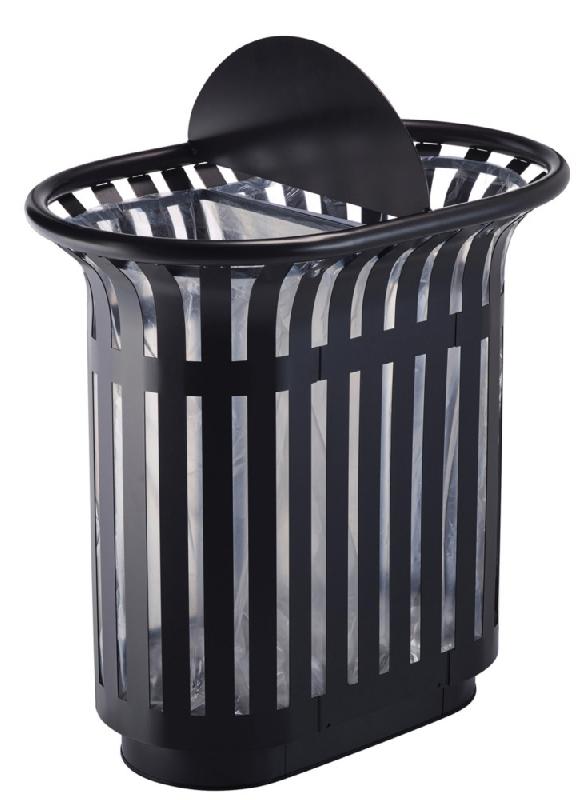 Corbeille 2*60l tulipe à poser avec totem, anthracite mat 7016_0