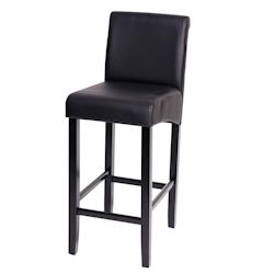 Décoshop26 - Tabouret de bar chaise haute x1 design classique avec repose-pieds en PVC noir pieds foncés 04_0005272 - noir 3000127932694_0