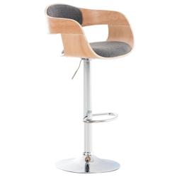 Décoshop26 - Tabouret de bar x1 design scandinave en tissu gris clair et structure en bois clair 10_0005052 - gris 3000252431772_0
