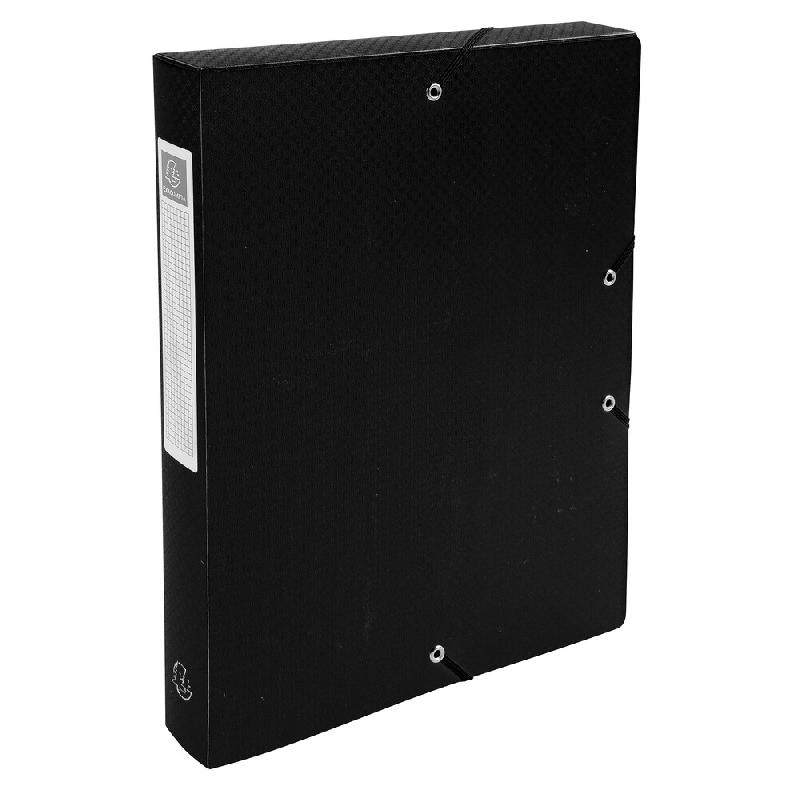 Exacompta - Réf. 59781E - 8 boites de Classement Exabox Dos 40mm polypropylène 7/10e OPAK - A4 - Noir - noir plastique 59781E_0