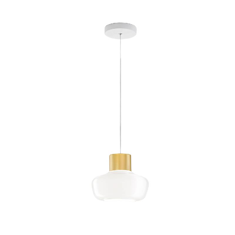 Fabas Luce Suspension Led Kino 12 W 1300 Lm 3000 K, Structure En Métal Et Verre Borosilicate Blanc, Ø 220 Mm - Suspension Design - blanc 8019282546481_0