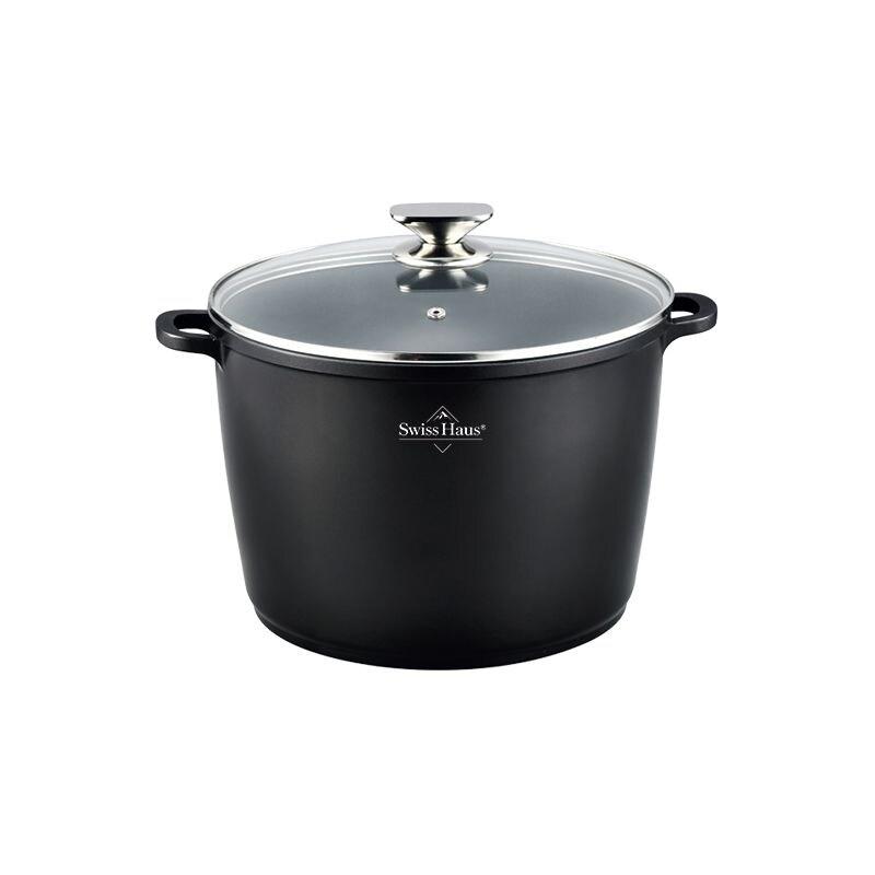 Faitout 24x18cm avec couvercle tous feux dont induction Basel Premium Collection Noir  SH-BDP24B usage non-intensif Swiss Haus - 5407011644738_0