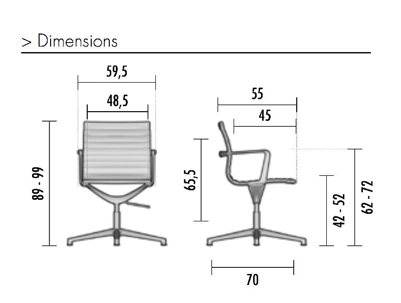 Fauteuil de réunion Evole en résille - Mobel Linea - Noir_0