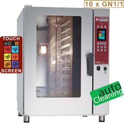 Four mixte professionnel électrique - écran tactile vapeur/convection 10 GN 1/1 - auto-cleaning DFV-1011/PTS_0