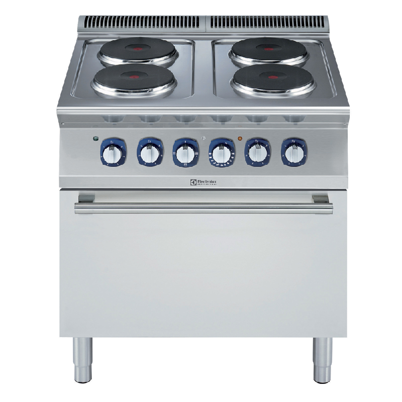 FOURNEAU ÉLECTRIQUE ELECTROLUX 4 FLAMMES AVEC FOUR ÉLECTRIQUE GN 2/1 – XP700 – 16,4 KW