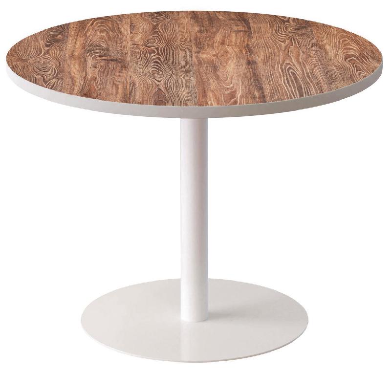 GUÉRIDON BAS EASY OFFICE PIED MÉTAL Ø 80 CM PLATEAU COLORIS DÉCOR BOIS - MANUTAN COLLECTIVITÉS