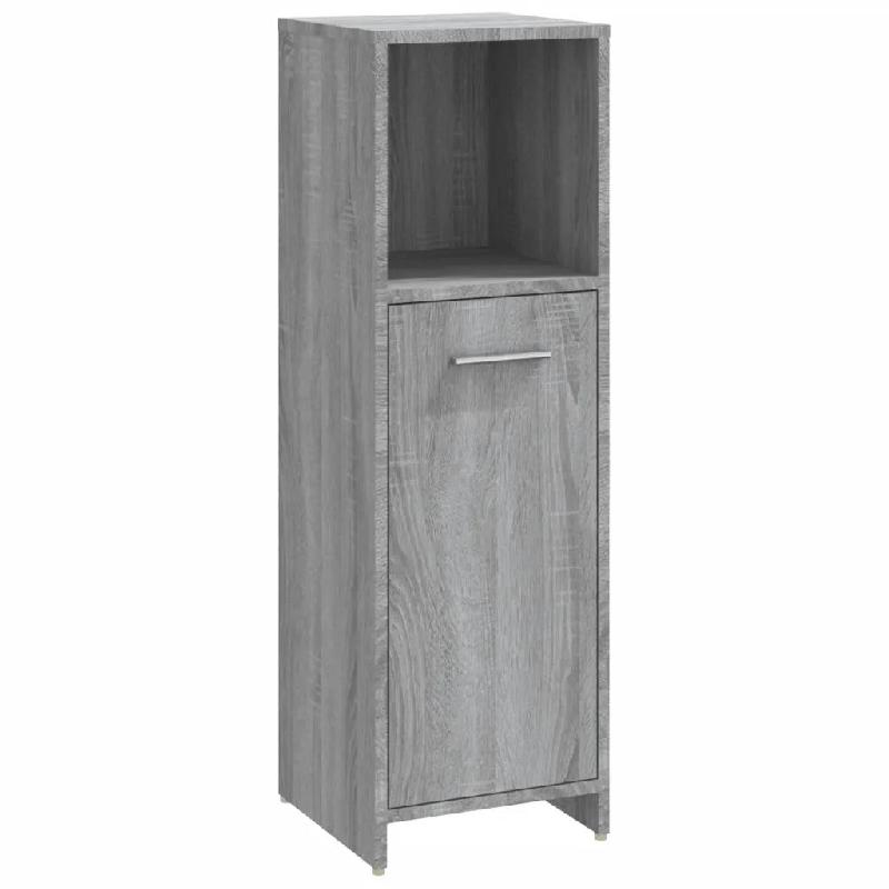 Helloshop26 - Armoire de bain pratique avec rangement spacieux 30 x 30 x 95 cm en bois d'ingénierie gris 02_0048525 - gris Bois massif 3000235325692_0