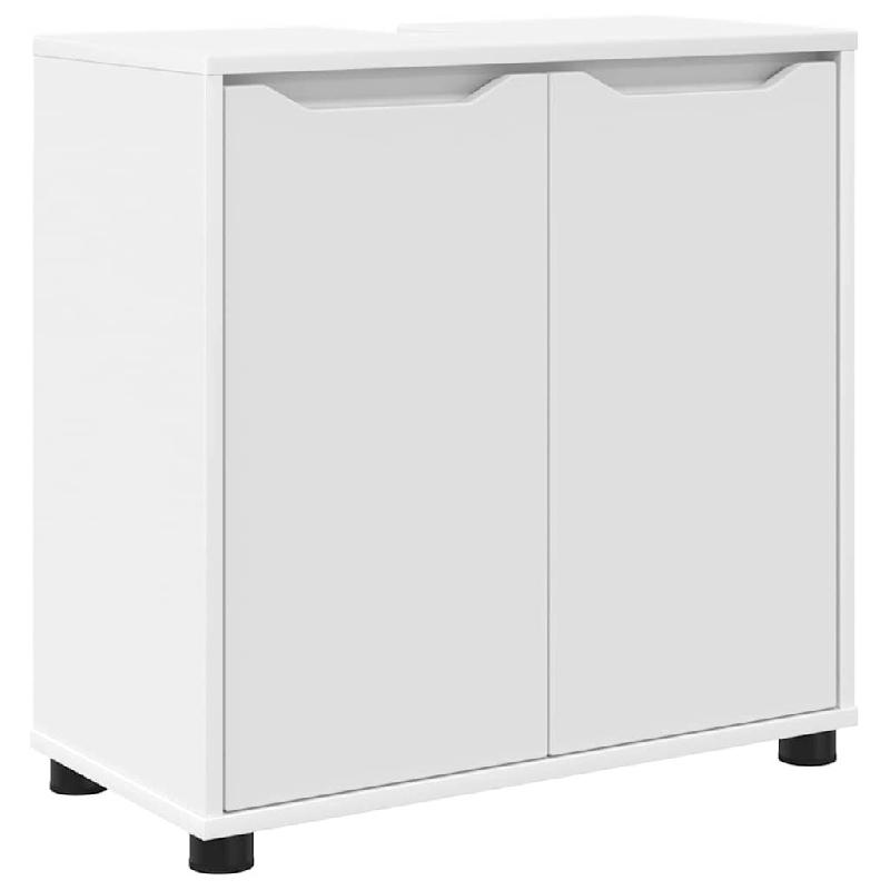 Helloshop26 - Armoire de lavabo moderne avec 2 étagères ajustables 60 x 30 x 60 cm en bois d'ingénierie blanc 02_0054571 - blanc Bois massif 300023_0