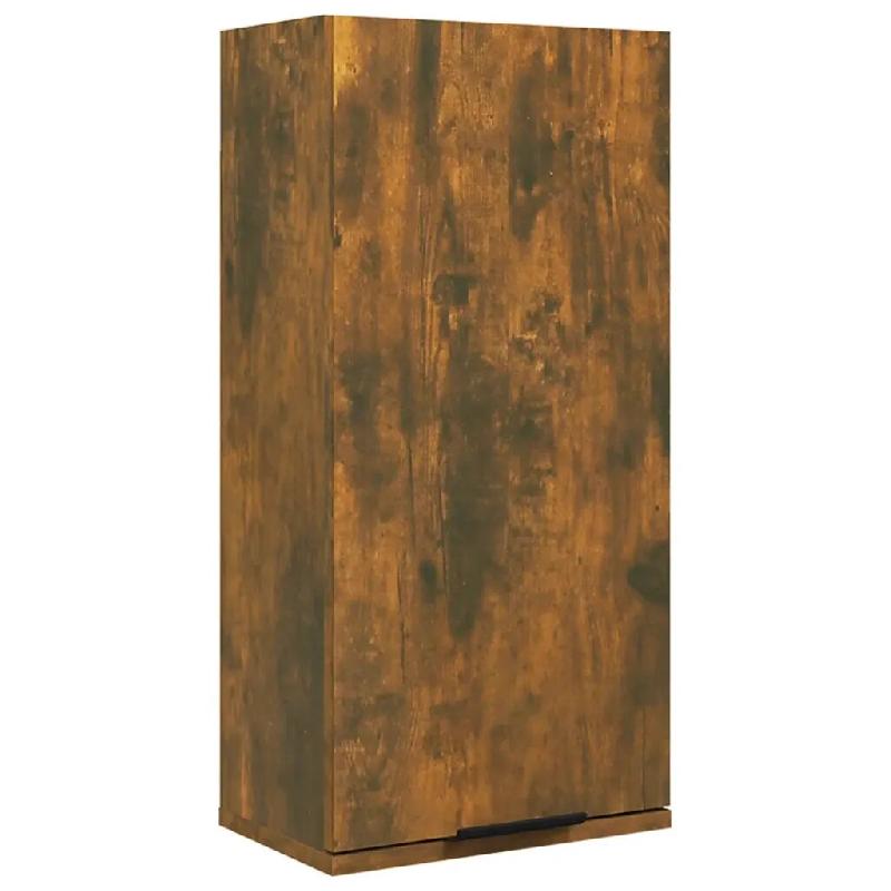 Helloshop26 - Armoire de salle de bain murale rangement 32 x 20 x 67 cm design élégant en bois d'ingénierie chêne fumé 02_0048297 - Bois massif 3_0