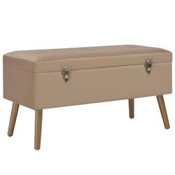 Helloshop26 - Banc banquette avec compartiment de rangement 80 cm beige velours 02_0010726 - 3000589982725_0