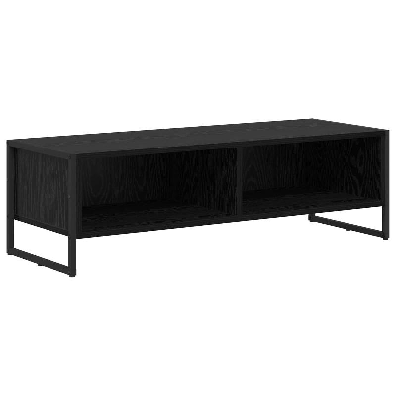 Helloshop26 - Meuble TV rectangulaire moderne style industriel 100 x 36,5 x 30,5 cm en bois d'ingénierie noir 02_0054553 - noir Bois massif 300023855_0