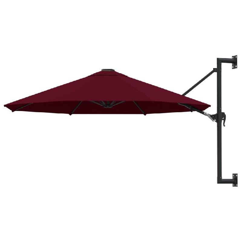 Helloshop26 - Parasol mural avec mât en métal 300 cm bordeaux 02_0008682 - métal 3000462882722_0