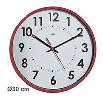 HORLOGE MURALE À QUARTZ DIAMÈTRE 30 CM - ROUGE