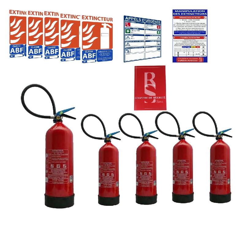 Kit de 5 extincteurs portatifs à eau - 6 litres - NF - pour ERP 3ème catégorie (301 à 700 personnes)_0