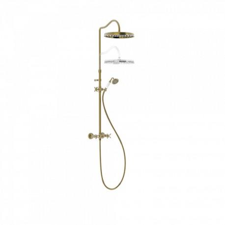 KIT MÉLANGEUR DOUCHE AVEC DOUCHE FIXE DIAM.310CM LAITON VIEILLI - TRES 24219101LV