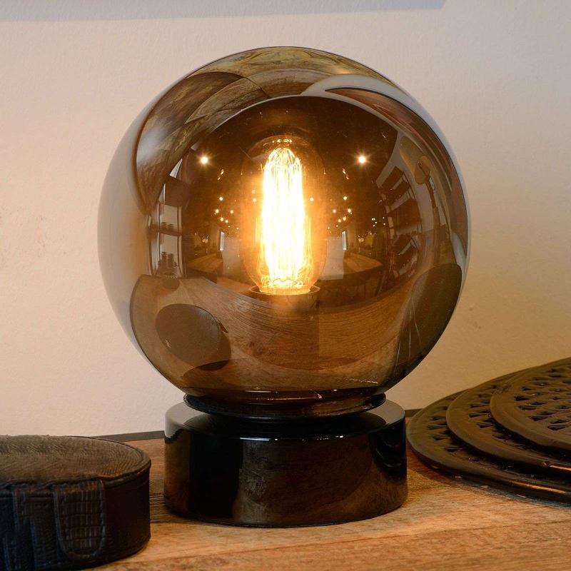 LUCIDE JORIT - LAMPE À POSER EN VERRE AVEC ABAT-JOUR SPHÉRIQUE 20CM