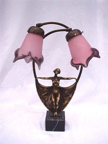 Diane Berlingot Lampe BronzeMarbre Tulipes 2 Rose ARc4LqS35j