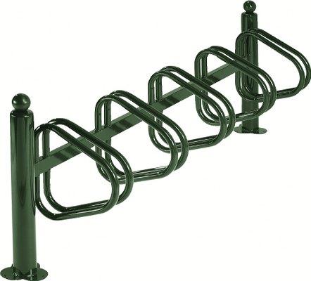 RÂTELIER À VÉLO OVALE NY 5 PLACES CÔTE À CÔTE VERT - MANUTAN COLLECTIVITÉS