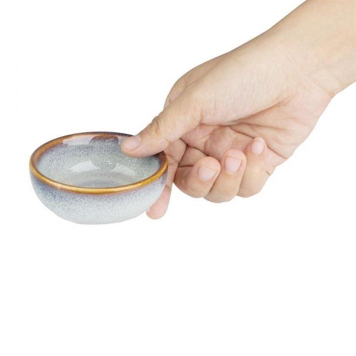 Lot de 8 pots à sauce (Ø)78 mm en porcelaine, DRIFT GRIS UNI_0