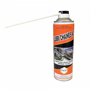LUBRI CHAINES AF Lubrifiant pour chaînes adhésif filant - Huile synthétique pour une lubrification propre et durable - Excellente adhérence - Ambiances chaudes et humides_0