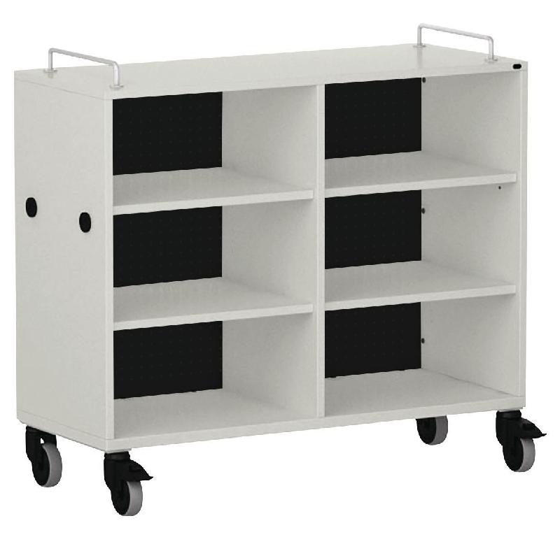 MEUBLE BAS SHIFT+ LANDSCAPE MÉLAMINÉ 4 ÉTAGÈRES - GRIS DES ANDES - NOIR - MANUTAN COLLECTIVITÉS