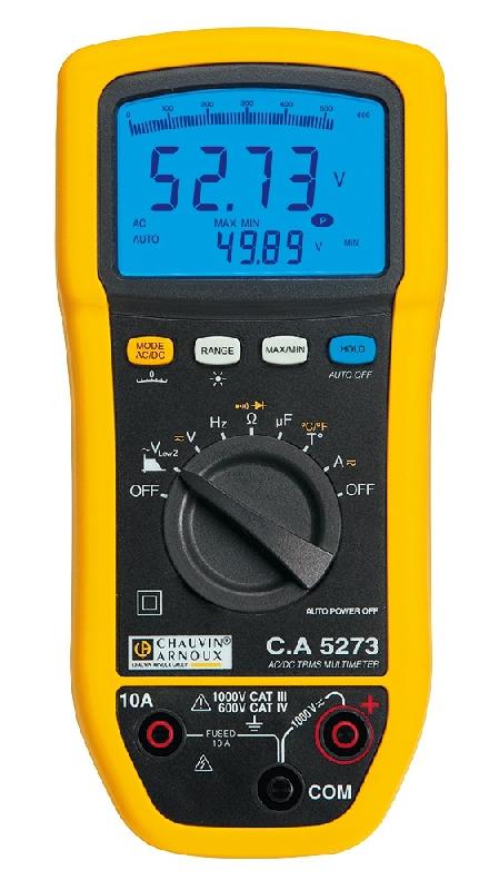 Multimètre numérique portable TRMS CA 5273 - Protection 600 V CAT IV - Applications tertiaires, industrielles et électriques - P01196773_0