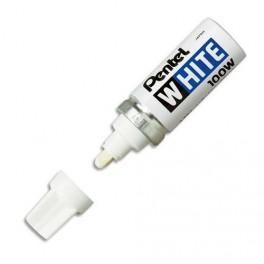 PENTEL MARQUEUR PEINTURE POINTE EN FIBRE OGIVE LARGE CORPS MÉTAL COLORIS BLANC WHITE 100W