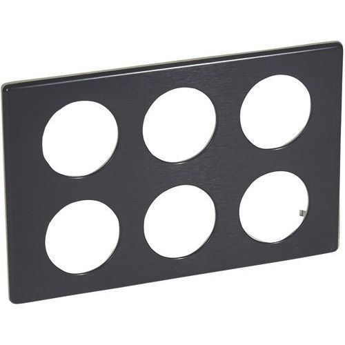 PLAQUE CÉLIANE MÉTAL 2X3 POSTES DIAMÈTRE 536 MM CARBONE - LEGRAND