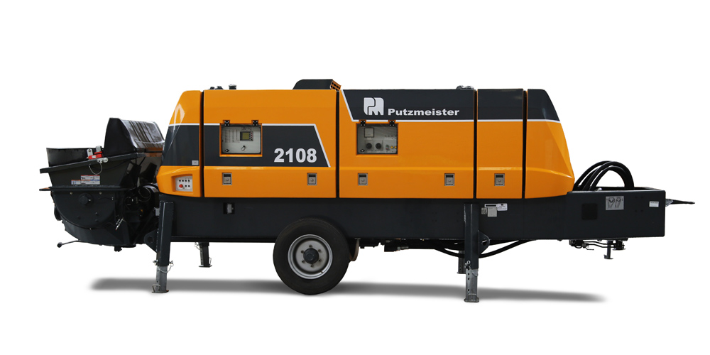 Pompe à béton stationnaire écologique Putzmeister BSA 2108 HP E - idéale pour tunnels et longues distances_0