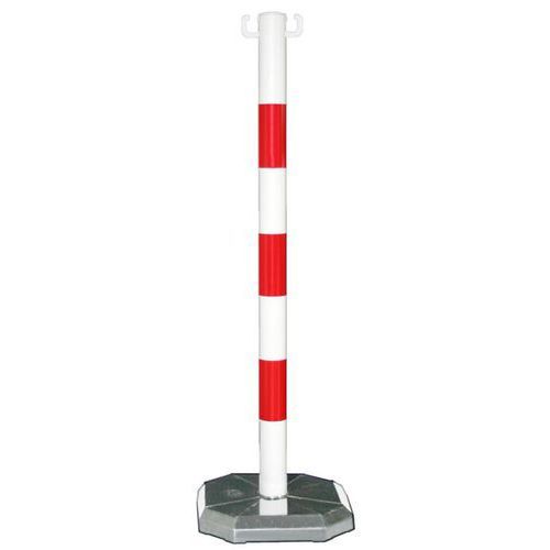 POTEAU PVC SUR SOCLE FINITION ROUGE/BLANC LESTÉ À 35 KG - CROSO