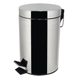 Bolero - Poubelle à pédale en acier inoxydable 3L - Argenté inox - L427_0