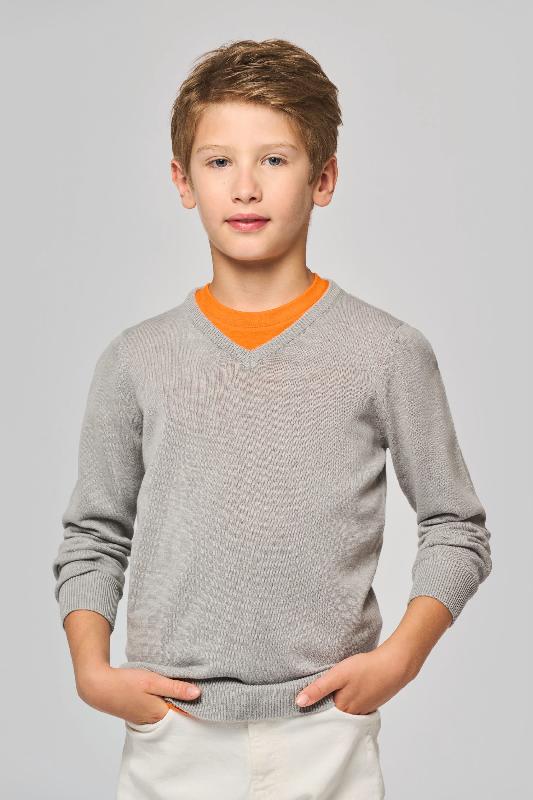 Pull col V enfant - Kariban - Réf: K9109 - 50% coton / 50% acrylique - 290 g/m²_0