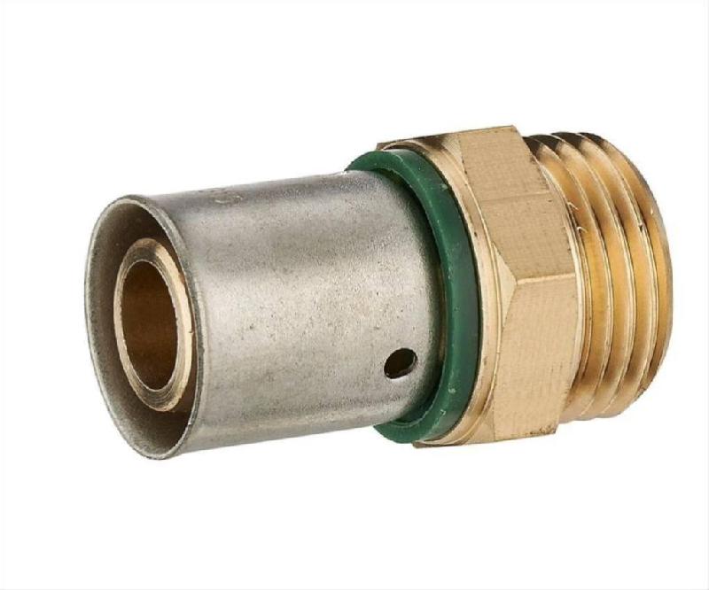 Raccord droit à sertir en laiton - M 12 x 17 - Pour tube en PER - Conforme ACS_0