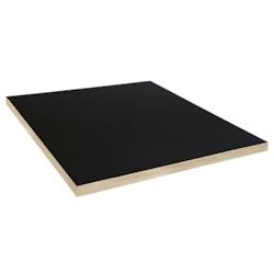 Restootab - Plateau 90x90 noir chants bois - noir Bois manufacturé PL-9090M-NOIR-BOI_0