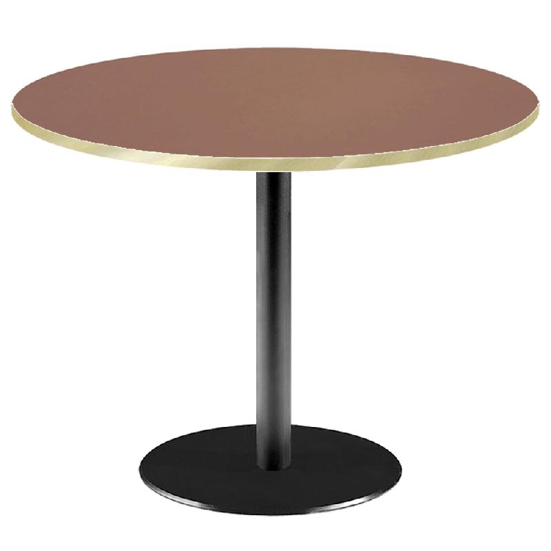 RestooTab - Table Rome XL Ø120cm rosso jaipur fenix chants couleur laiton - rouge Bois manufacturé TB-ROMXL-R120M-ROSS.J-LAI_0