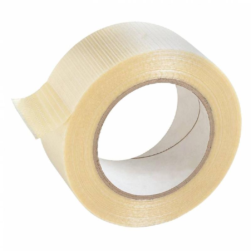 Ruban adhésif armé transparent 120µ - 50m x 50mm - Polypropylène avec renfort en fibre de verre_0