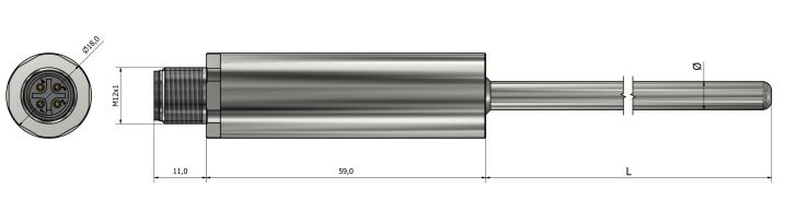Sonde à résistance tubulaire (RTD) - Avec transmetteur M12 - PT41 - Pt100, Pt500, Pt1000_0