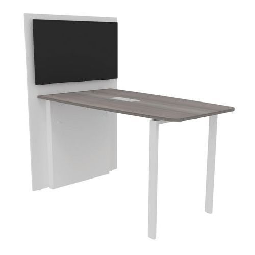 STATION VISIO HUB BLANC : TABLE 180X104X100 CM CÈDRE/BLANC - BURONOMIC