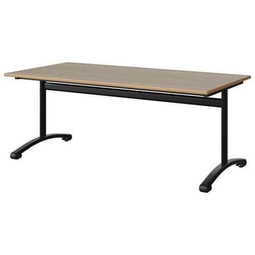 TABLE MALIBU 160X80 T4 DL STRA ALAISÉ CHÊNE 1146/NOIR 9005
