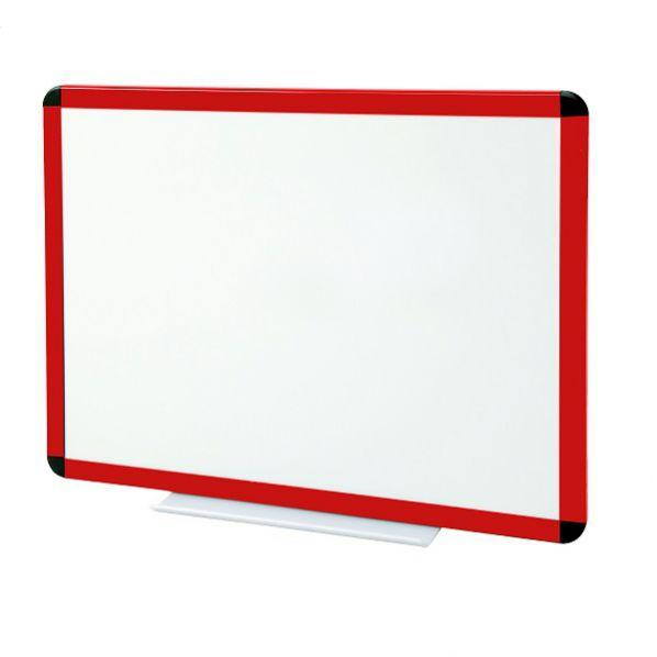 Tableau blanc laqué cadre rouge Rouge_0