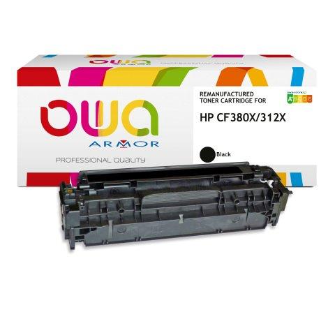 TONER REMANUFACTURÉ OWA - HAUTE CAPACITÉ - NOIR - POUR HP CF380X - TONER COMPATIBLE