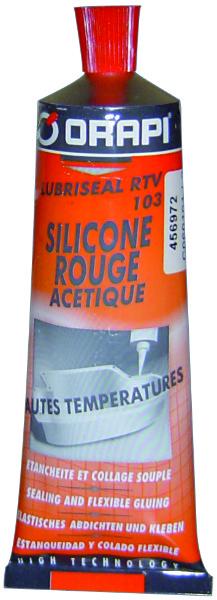 TUBE 100 GAUCHE LUBRISEAL RTV ROUGE ACETIQUE