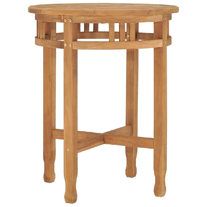 VidaXL Table de bistro Ø60x75,5 cm bois de teck solide Modèle Sirius Design Plus - Bois massif 315463_0
