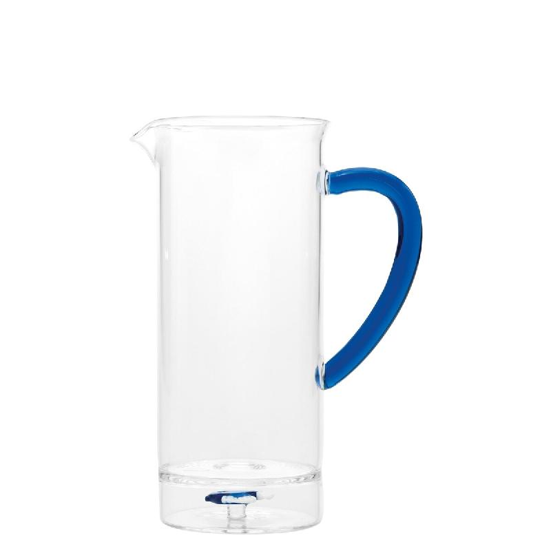 Zafferano Carafe Teca Mare Collection En Verre Borosilicate Bicolore Design Artisanal Avec Décoration Intérieure En Poisson Pour Table Élégante -_0