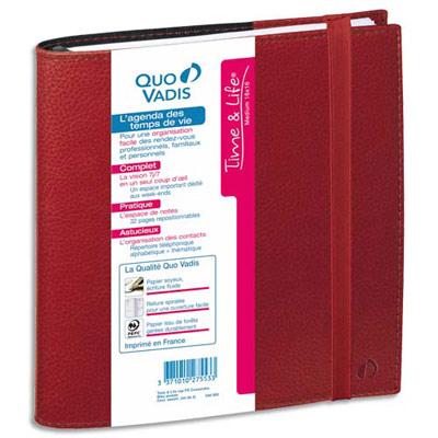 AGENDA SEMAINIER QUO VADIS TIME & LIFE - 16 X 16 CM - ROUGE -