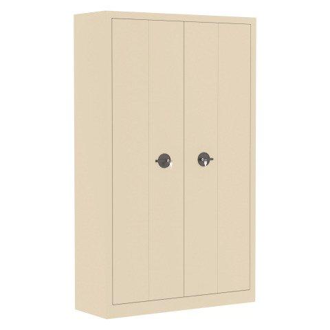 ARMOIRE MÉTAL PORTES PLIANTES MONOBLOC ELHIT H 198 X L 120 X P 43 CM BEIGE