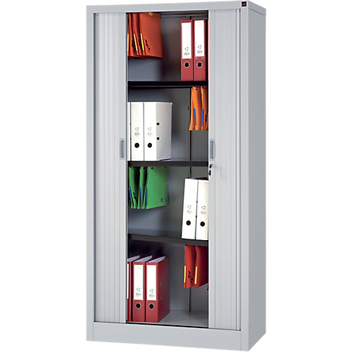 ARMOIRE PORTES À RIDEAUX WORKPRO TÔLE D'ACIER 7/10E 90 (L) X 45 (L) X 180 (H) CM ALUMINIUM